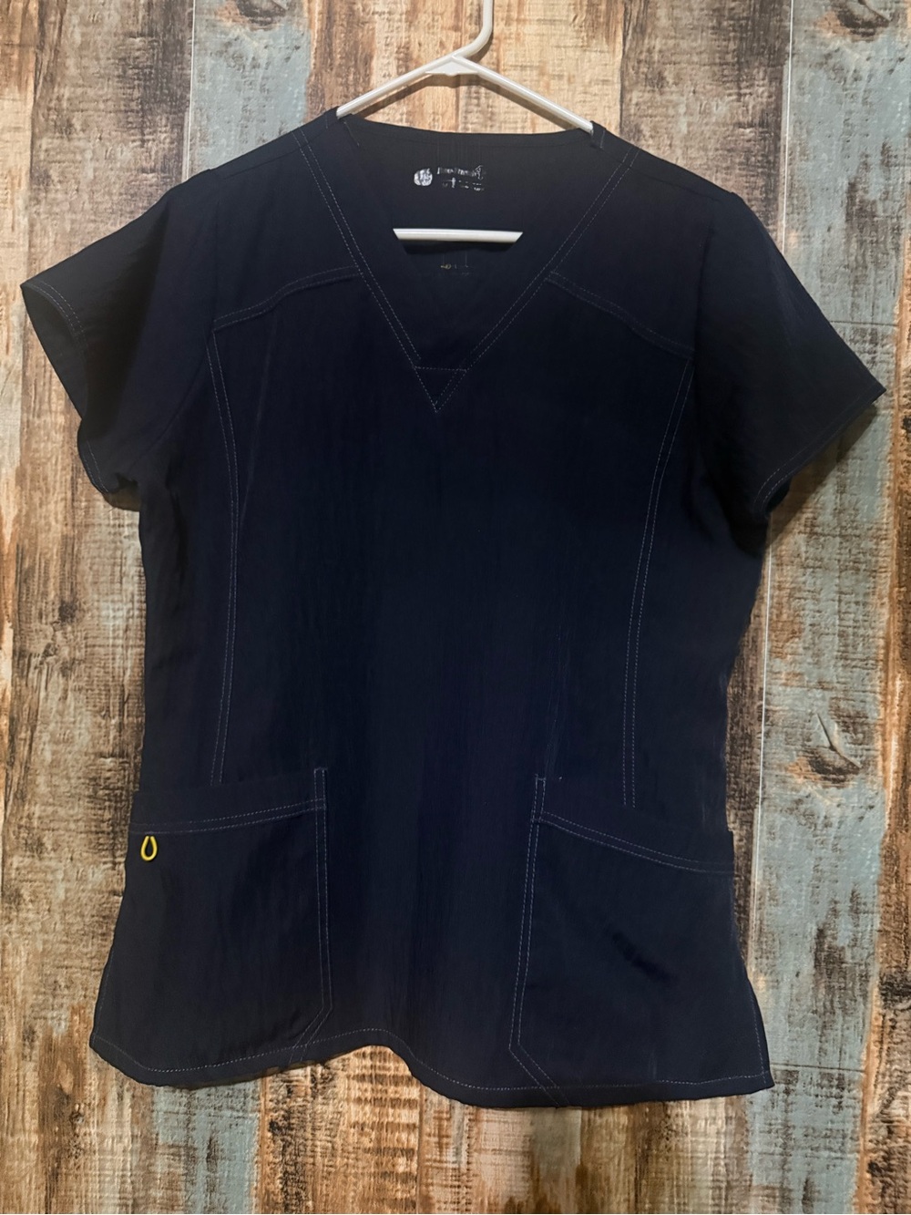 WonderWink Navy V-Neck Short Sleeve Scrub Top